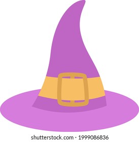 Purple witch hat, illustration, on a white background.