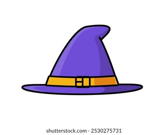 The Purple Witch hat. Isolated Vector Illustration