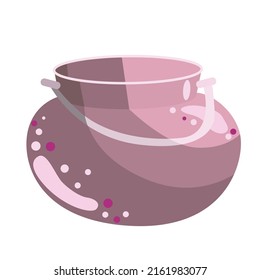 Purple witch's cauldron. The magic cauldron can be used for seasonal Halloween design, for magical themes