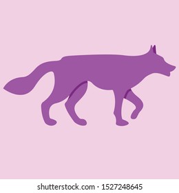 Purple wolf Character Vector Illustration