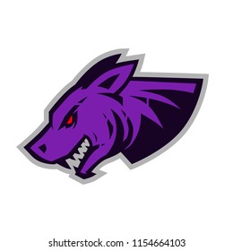 Purple wolf esport logo template