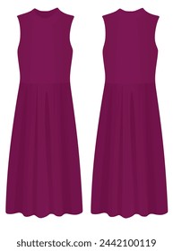 Purple  woman dress. vector illustration