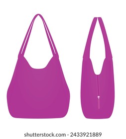 Purple woman hand bag. vector 