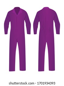 Purple working uniform. vector illustration