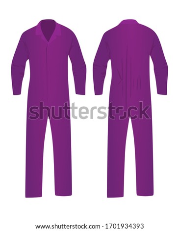 Purple working uniform. vector illustration