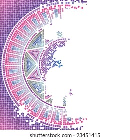 Purple worn out mosaic vector and background