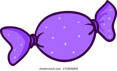 Purple wrapped candy , illustration, vector on white background