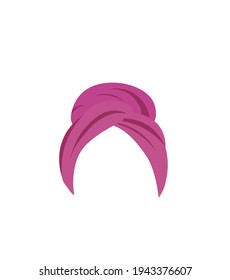 Purple wrapped towel, headband, vector illustration
