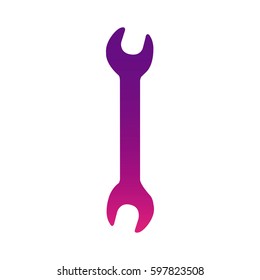 purple wrench tool icon, vector illustraction design