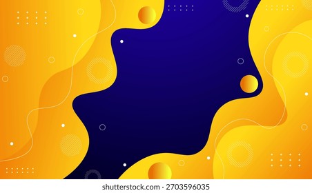 Purple and yellow abstract background with flowing soft wave shapes.