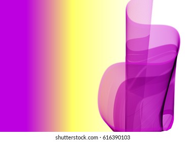 Purple and yellow abstract background with purple waves