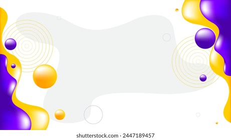 fondo líquido abstracto púrpura y amarillo. Ilustración vectorial