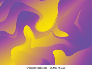 purple and yellow background. gradient. toned fabric surface texture. purple and yellow background with space for design. combnation of plum eggplant. curve pattern. color and glossy.