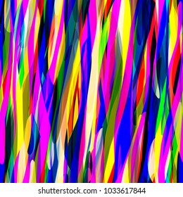 Purple, yellow, blue, orange, pink colors. Striped seamless texture. Abstract vector background for web page, banners backdrop, fabric, home decor, wrapping