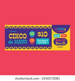 Purple Yellow Cinco De Mayo Ticket 