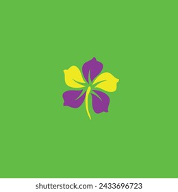 purple and yellow clover in front of the background