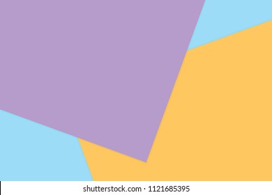 purple yellow colorful soft paper pastel background, minimal flat lay style fashionable cosmetics pastel color top view banner, wallpaper geometric flat lay style abstract overlays backdrop (vector)