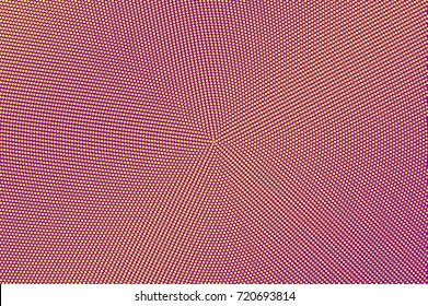 Purple and yellow dotted halftone vector background. Round gradient halftone pattern. Retro style halftone banner template. Aqua green dotted pattern. Abstract dotted backdrop. Pop art surface red
