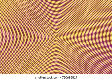 Purple and yellow dotted halftone vector background. Round gradient halftone pattern. Retro style halftone banner template. Aqua green dotted pattern. Abstract dotted backdrop. Pop art surface light