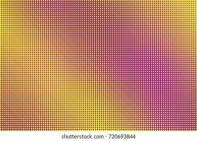 Purple and yellow dotted halftone vector background. Round gradient halftone pattern. Retro style halftone banner template. Aqua green dotted pattern. Abstract dotted backdrop. Pop art surface style