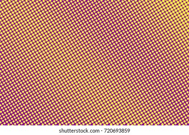 Purple and yellow dotted halftone vector background. Round gradient halftone pattern. Retro style halftone banner template. Aqua green dotted pattern. Abstract dotted backdrop. Pop art surface vector