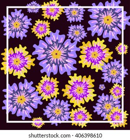 Purple and Yellow flower in dark background