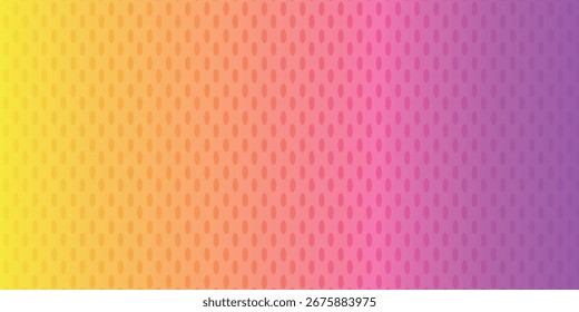 Fondo abstracto degradado púrpura y amarillo con diseño de punto de semitono colorido. Patrón geométrico moderno y futurista. Ilustración vectorial.