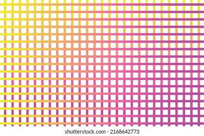 Purple and yellow gradient colored plaid line art. Abstract vector background for banner, mobile design, wallpaper, and cover.