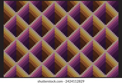 Purple and yellow gradient triangle shape.To be continued big big pattern and line.Seamless.Modern shape.Geometric pattern.Design for pillowcase.Cushion.Clothes.Printing and all knitting work.