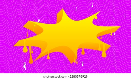 Fondo de la burbuja del discurso del graffiti morado y amarillo. Resumen de la decoración de las banderas de arte callejero moderno en estilo de pintura urbana.