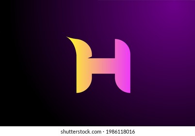 logotipo de la letra del alfabeto de gradiente creativo H amarillo púrpura para marca y negocios. Diseño para la identidad corporativa de iconos