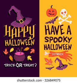 Purple and yellow halloween vector designs
