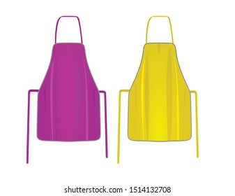 Purple and yellow  kitchen apron. vector illustration