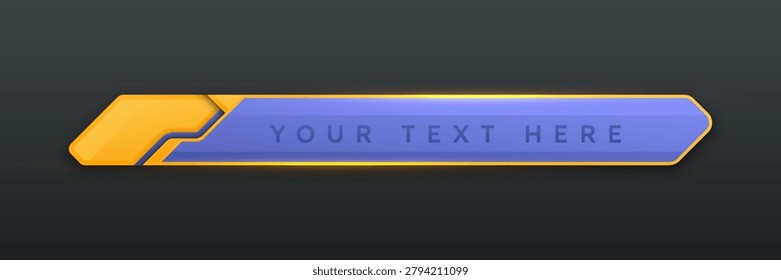 Purple and Yellow Lower Third Banner Template, Modern Broadcast Graphics, Professional Video Title Overlay Design