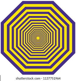 Purple and yellow octagon illusion