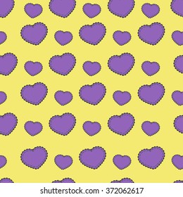 Purple and yellow pattern heart