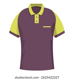 Purple and yellow polo shirt with pocket, suitable for casual wear