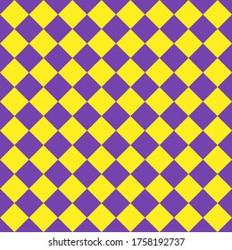 Purple and yellow rhombuses seamless pattern. Vector illustration.
