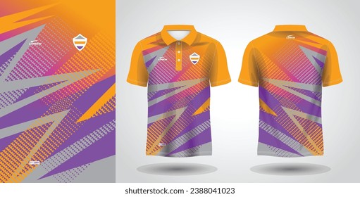 purple and yellow sublimation polo sport jersey design