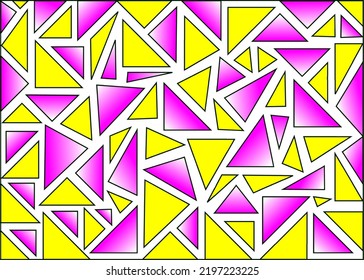 
Purple Yellow Triangle Pattern Vector Background.  Gradient triangle background. Two colours triangle background.