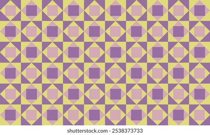 purple yellow turbine, star, diamond, square triangle, strip patchwork pattern repeat seamless design for fabric printing design