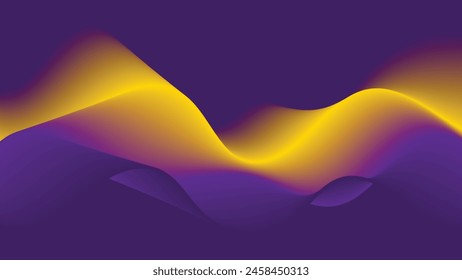 Purple and yellow wavy gradient background. blurred background. Background for web cover, presentation, banner, poster.