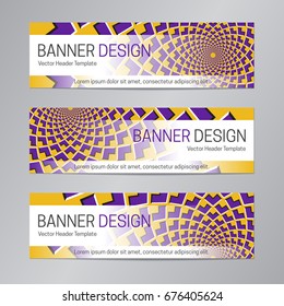 Purple yellow web header design. Abstract banner template.