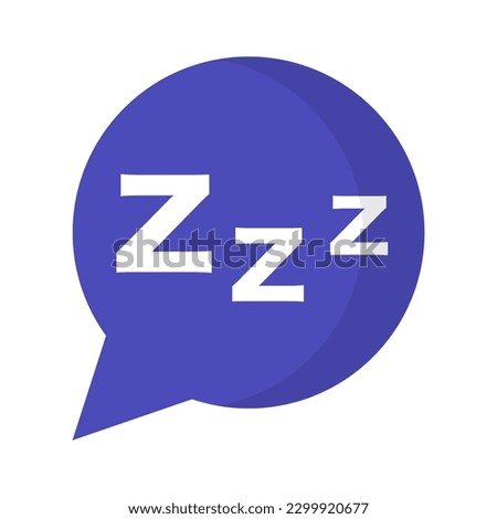 Purple zzz speech bubble icon. Vector.