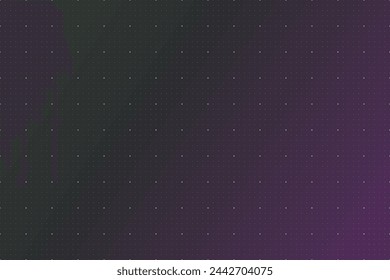 Purple-black background with a bright white dotted grid creating a square pattern. Template platform for technology, user interface, industry, blueprint, or infographic concept. Vector illustration