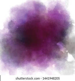 Purple-black watercolor background. Dark backdrop for horror graphic design. Abstract aquarelle vector paint splash. Watercolour paint stain for poster, flyer or invitation. Isolated, copy space.