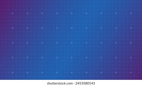 Purple-blue background with a bright white line grid creating a square pattern. Template platform for technology, user interface, industry, blueprint, or infographic concept. Vector illustration