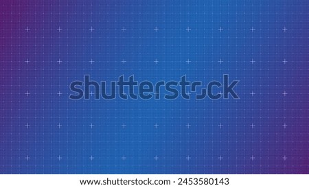 Purple-blue background with a bright white line grid creating a square pattern. Template platform for technology, user interface, industry, blueprint, or infographic concept. Vector illustration