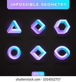 Purple/Blue Impossible Geometric Shapes