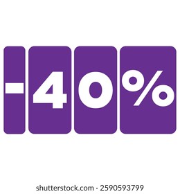 Purple-colored Flat 40% Off - offer sale vector